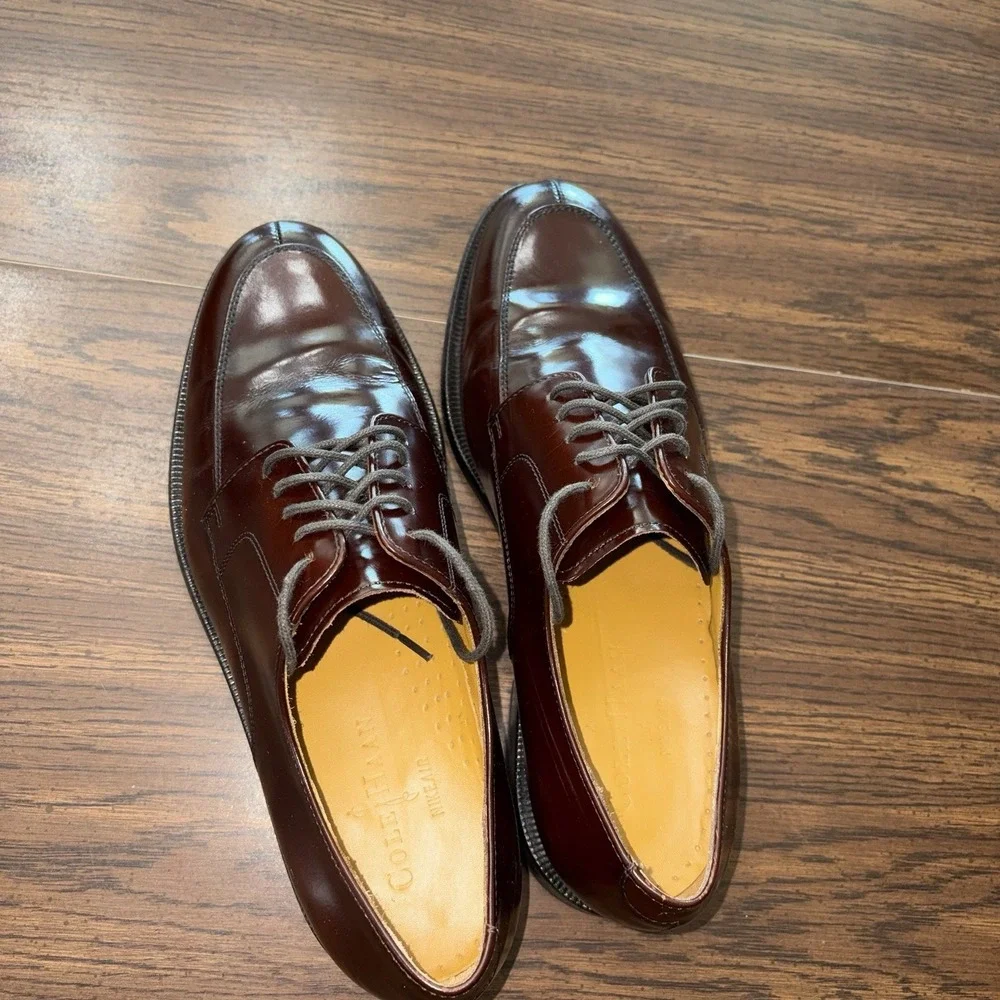 Cole Haan Men's Burgundy Cordovan Leather Split Toe Oxford Dress Shoe Size 9.5‎
